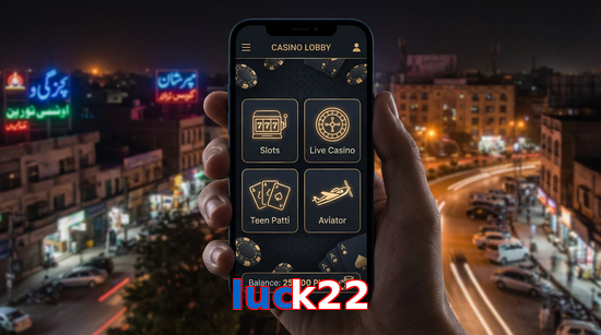 Main screen of Luck22 app page for PK players
